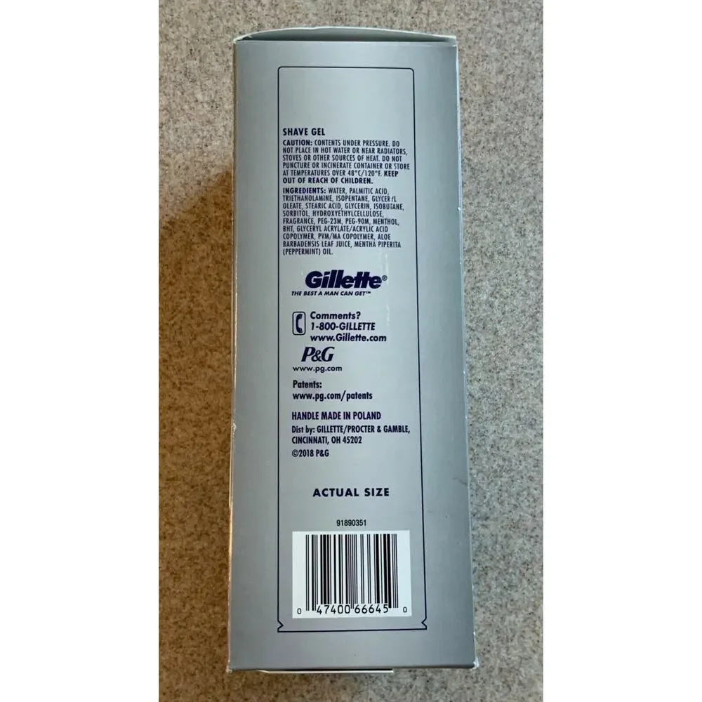 Mens SkinGuard Razor Bumps: Razor, 3 Cartridges, Shave Gel 5pc Set Gillette NIB